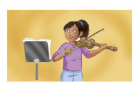 practiced the violin