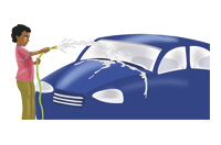wash the car