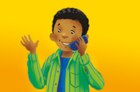 talking on his cell phone