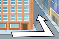 around the corner from