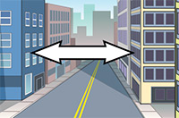 across the street from